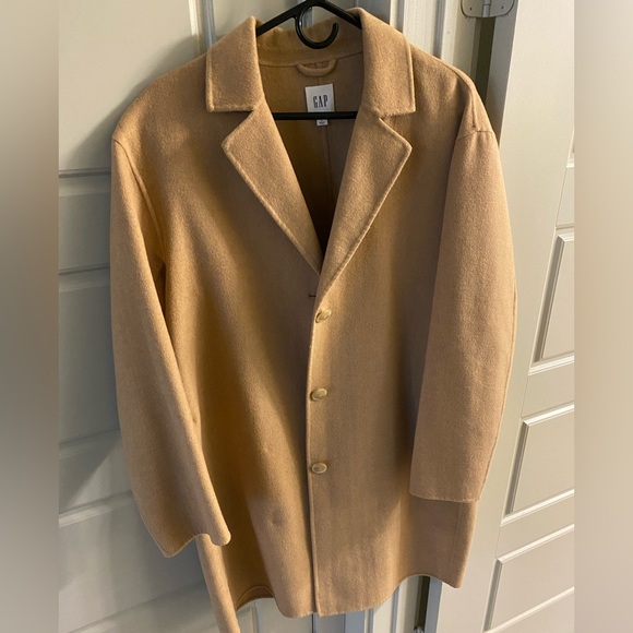 GAP Jackets & Blazers - GAP Camel Tan Wool Top Coat Sz Large